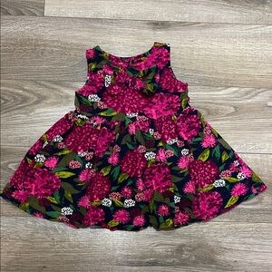 5/$25- Toffy House floral dress size 12-18 months | pink green white 100% cotton